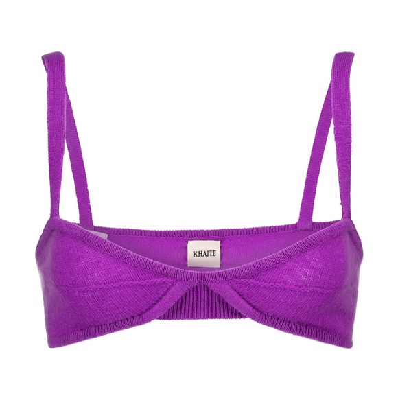 Khaite Eda cashmere bralette in Aster - Picture 1 of 11